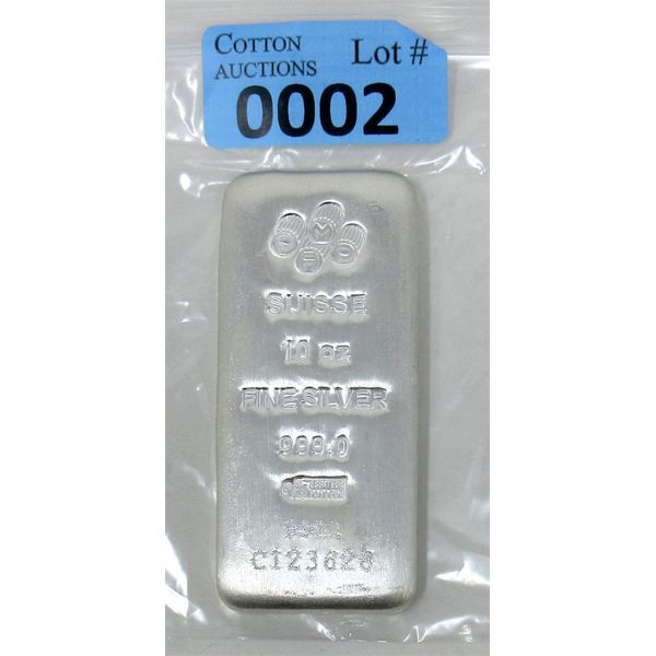 10 Oz .999 Silver PAMP Suisse Serial Numbered Bar 