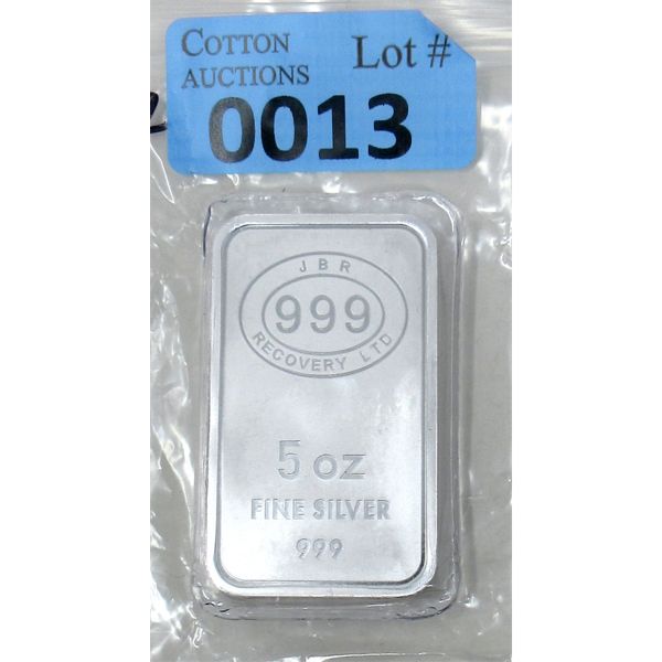 5 Oz .999 Silver JBR Ethically Sourced Bar 