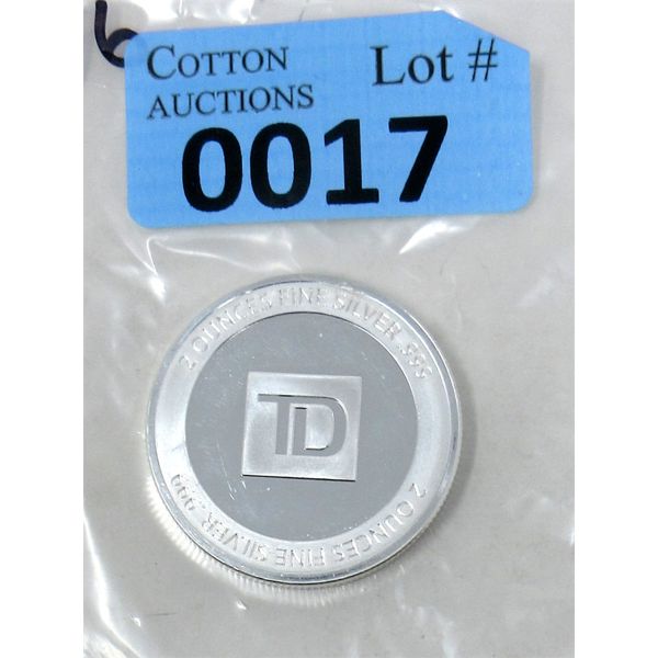 2 Oz .999 Silver TD Bank Round 