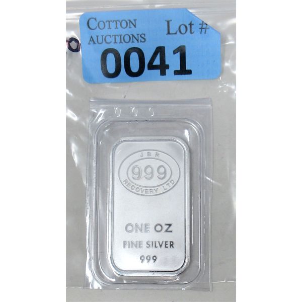 1 Oz .999 Silver JBR Ethically Sourced Bar  