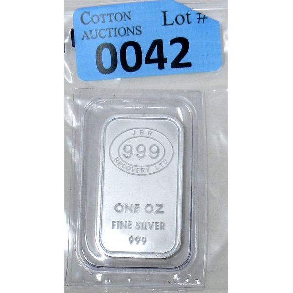 1 Oz .999 Silver JBR Ethically Sourced Bar 