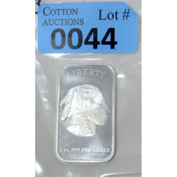 1 Oz .999 Silver Liberty 2-Sided Bar 