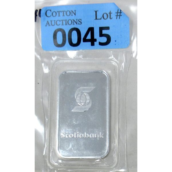 1 Oz .999 Silver Scotia Bank Investor Bar 