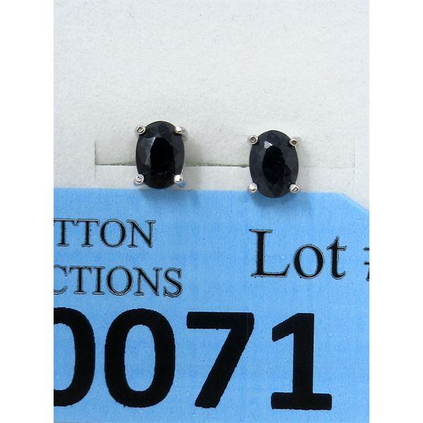 New 2 CTW Sapphire Sterling Silver Stud Earrings 