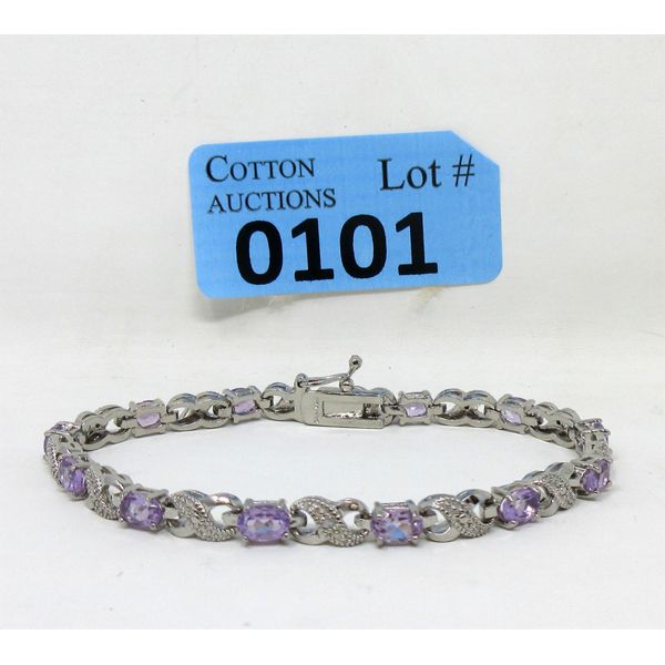 Amethyst & Diamond Tennis Bracelet 