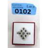 Image 1 : 1.08 CTW Sapphire & Diamond Sterling Silver Ring 