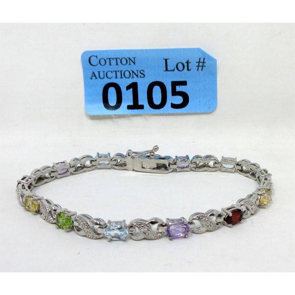 6.5 CTW Multi Gemstone & Diamond Tennis Bracelet 