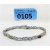 Image 1 : 6.5 CTW Multi Gemstone & Diamond Tennis Bracelet 