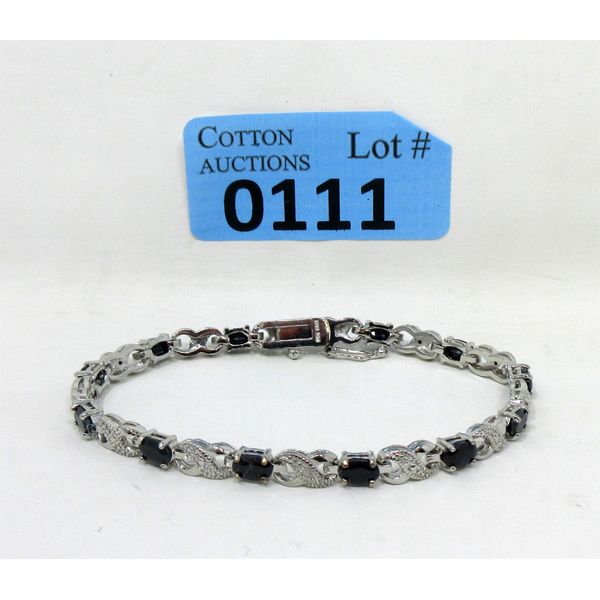 7 CTW Sapphire & Diamond Tennis Bracelet