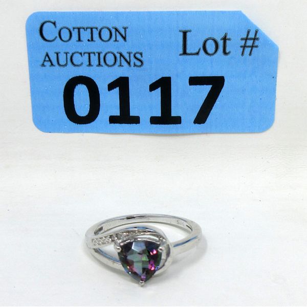 Mystic Topaz & Diamond Sterling Silver Ring 