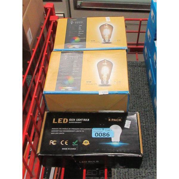 3 Piece Lot of Edison Bulbs & LED Bulbs