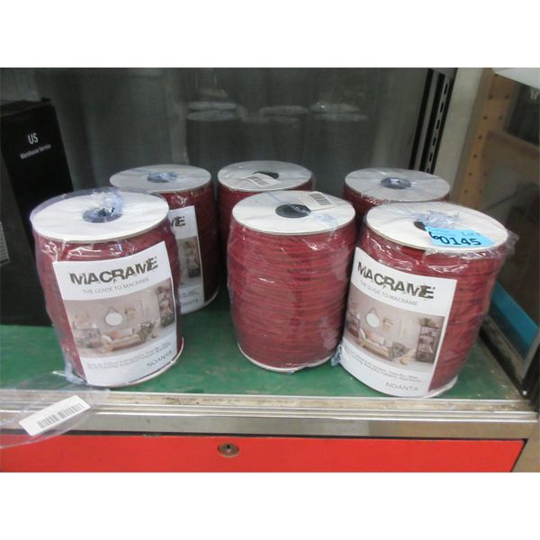 6 x 220 Yard Spools of 3mm Red Macramé Cord