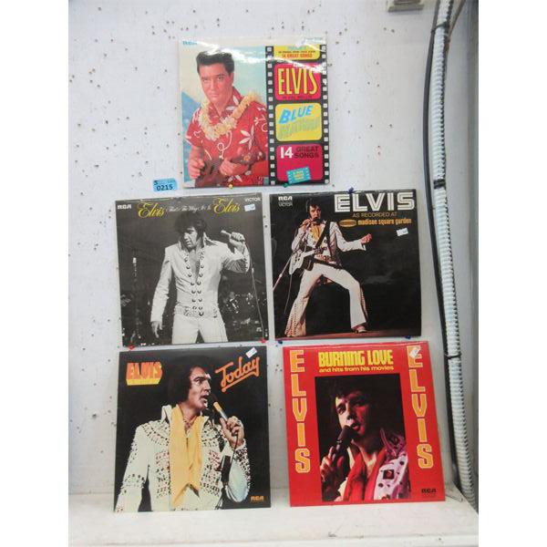 5 Vintage Elvis Vinyl LP Records 