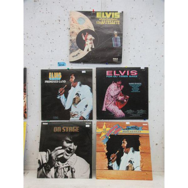 5 Vintage Elvis Vinyl LP Records 