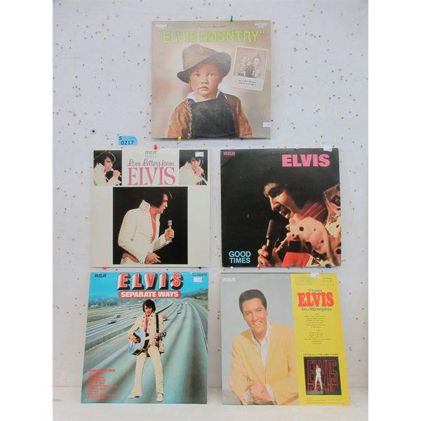 5 Vintage Elvis Vinyl LP Records 