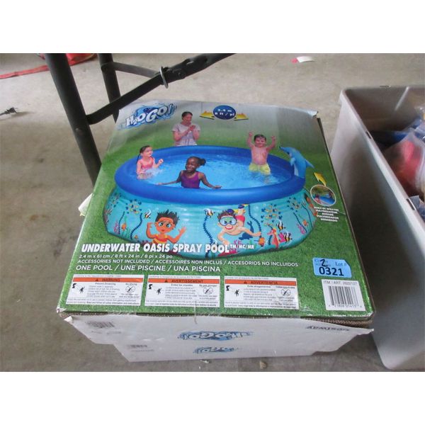 2 Inflatable Spray Pools - 8' x 24" tall - Open box