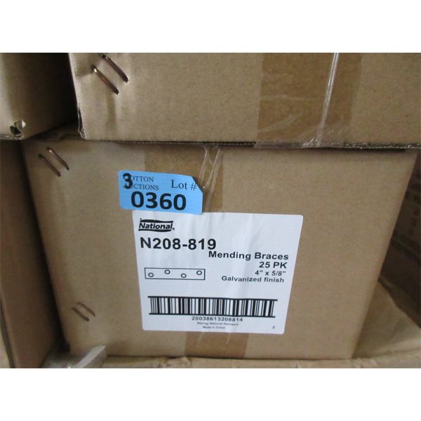 3 Cases of 25 Packs of 4 Mending Braces - 4" x 5/8"