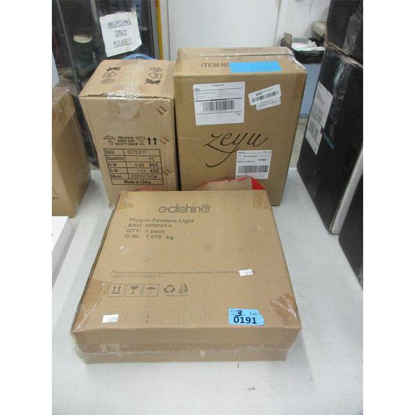 3 Assorted Interior & Exterior Light Fixtures 