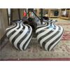 Image 1 : 2 Black & White 14" Tall Ceramic Vases 