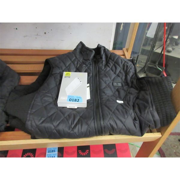 Men's Size L Plush Lined Heated Vest with Battery 