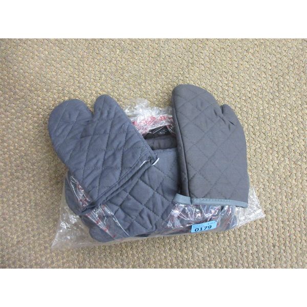 4 Sets of Grey Oven Mitts - Small 