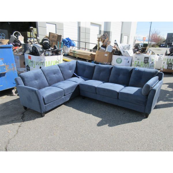 Blue Fabric Sectional Sofa - Store return