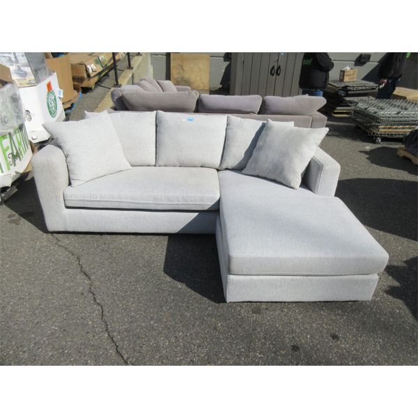 Fabric Upholstered Chaise End Sofa - 7' x 6'