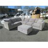 Image 1 : Grey Fabric Upholstered Sectional w/ Storage Ottoman