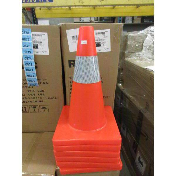 Case of 6 New Reflective Traffic Cones