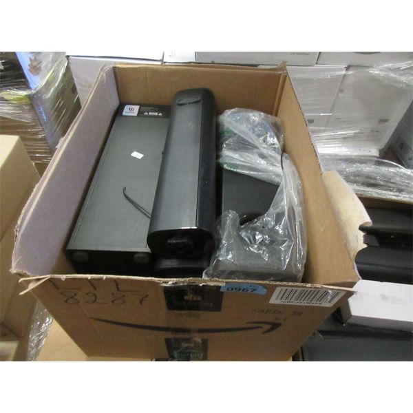 Large Box of Bomaker Soundbars & Subwoofers