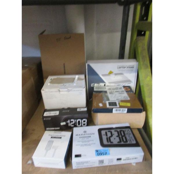 8 Pcs. Lot of Electronics & Accessories & Clocks