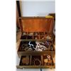 Image 1 : JEWELLERY BOX W/ASST. JEWELLERY: BROOCHES, PINS, NECKLACES, ETC.