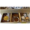 Image 2 : JEWELLERY BOX W/ASST. JEWELLERY: BROOCHES, PINS, NECKLACES, ETC.