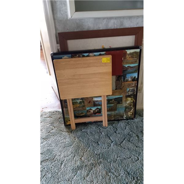 FOLDING TV TABLE, CARD TABLE & PICTURE