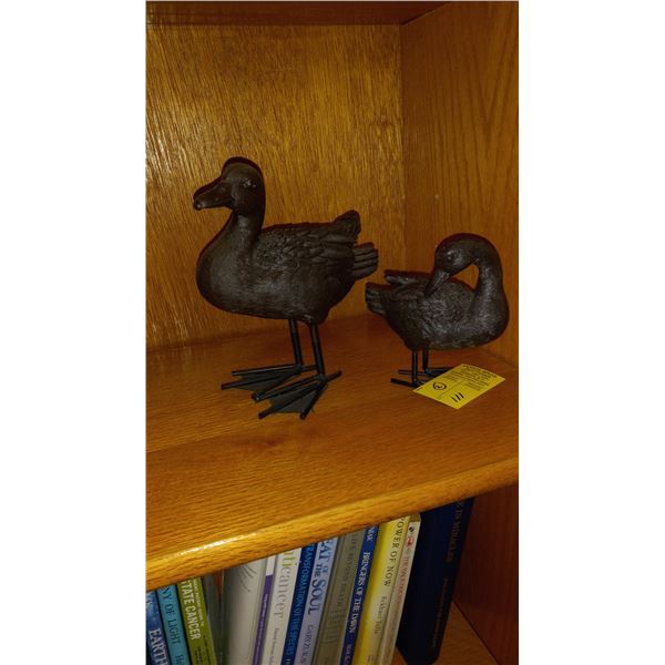 2 METAL DUCK FIGURINES