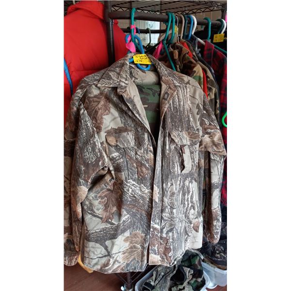 CAMO JACKET & PANTS, BOTH SZ M