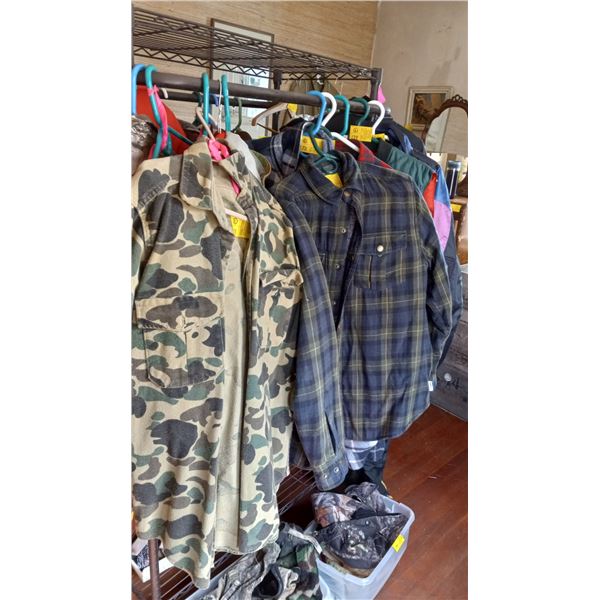 CAMO JACKET, SZ SM & PLAID JACKET, SZ M