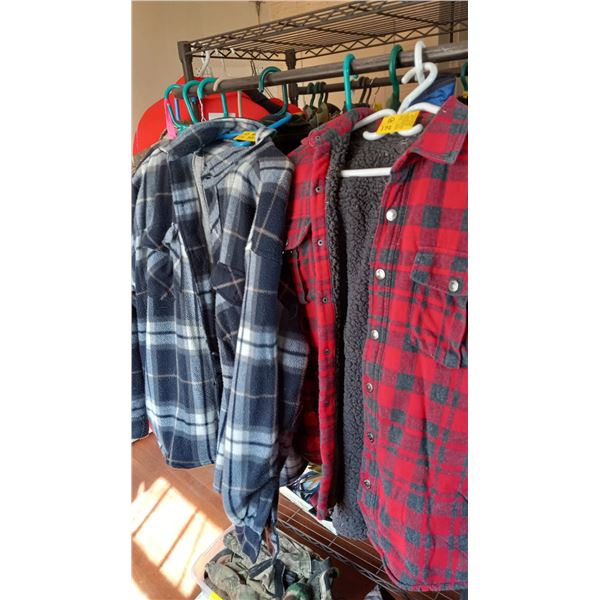 2 PLAID JACKETS, 1 BLUE, 1 RED, BOTH SZ L