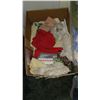 Image 3 : BIN, BOX & BAG OF MISC. TOWELS, SHEETS, DOILIES, ETC.