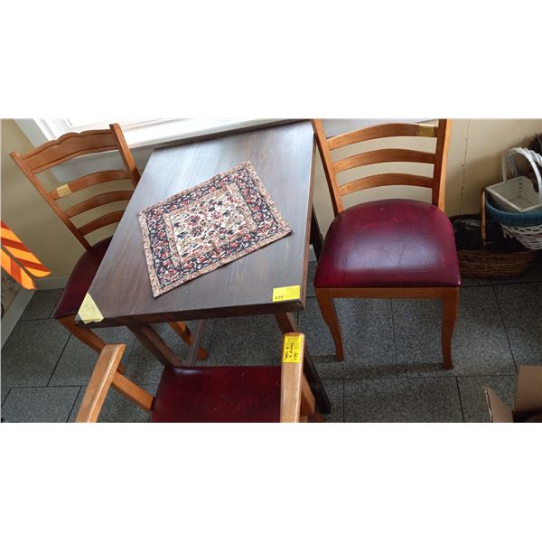 SM. DINETTE TABLE W/3 LADDERBACK CHAIRS