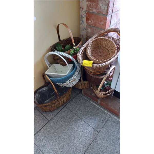 LG. LOT OF WICKER BASKETS