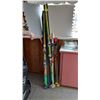 Image 1 : 2 PAIR OF VINTAGE HEXCEL SKIS WITH SALOMAN 444 BINDINGS & POLES