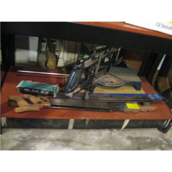 MITER BOX & SAW, SAW SET, SAWS, ETC.