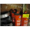 Image 3 : COLEMAN SINGLE BURNER GAS STOVE W/4 ALMOST EMPTY CONTAINERS OF CAMP FUEL