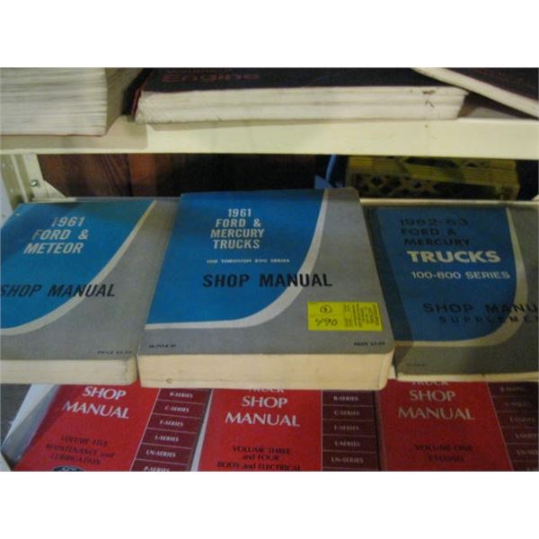 3 FORD SHOP MANUALS: 1961, 1962, 1963