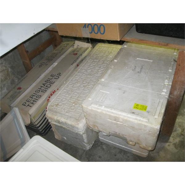 4 STYROFOAM INSULATED COOLERS