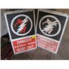 Image 1 : 2 DANGER ELECTRICAL HAZARD SIGNS