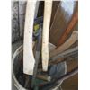 Image 3 : 15 GALLON CAN W/ASST. HANDLES, SLEDGE, SHAKE CUTTER, ETC.