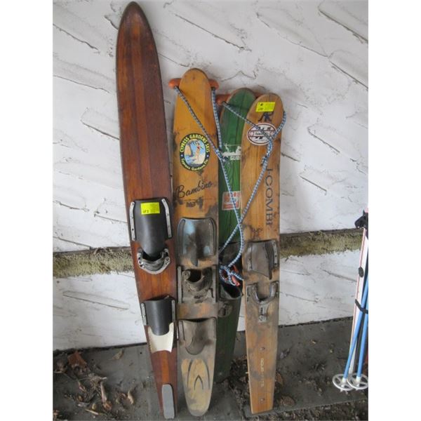 4 VINTAGE WATER SKIS