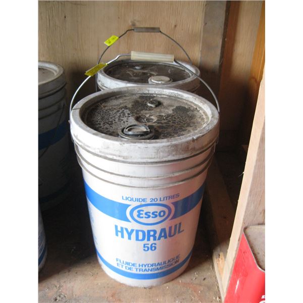 2 5 GALLON PAILS OF HYDRAULIC OIL